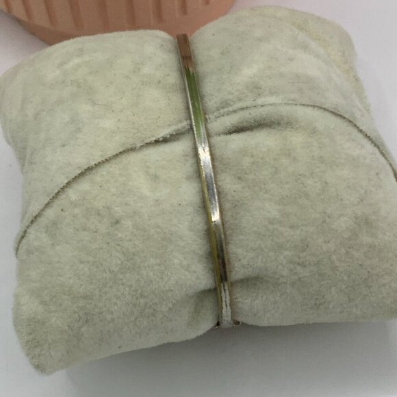 Alpaca Mexico Vintage Pink Silver Abalone Flower Inlay Bangle Bracelet - Picture 6 of 7